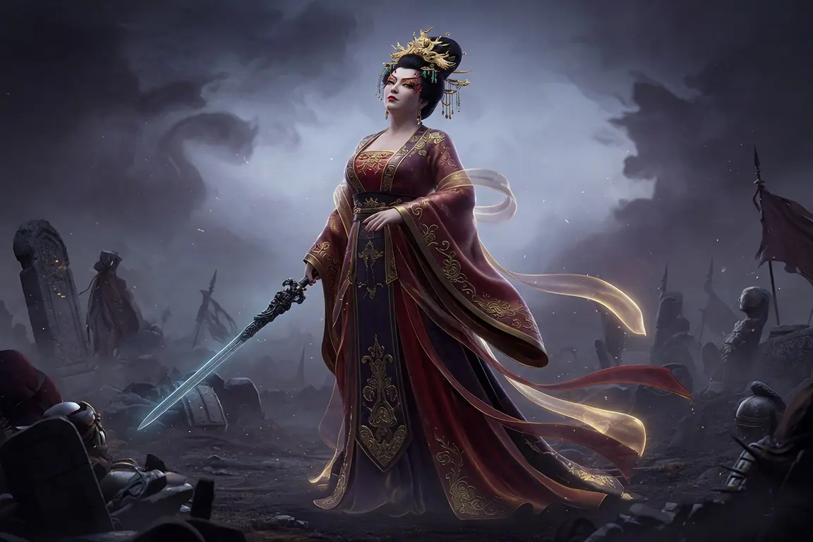 Phụ nhân búi tóc cao