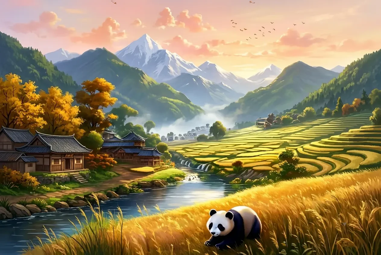 Sơn Thôn Thong Dong, Mở Đầu Gấu Trúc Ăn Vạ